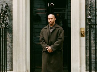 Sir LEwis Hamilton Urges End The Genocide of Gaza - Standing outside 10 Downing Street